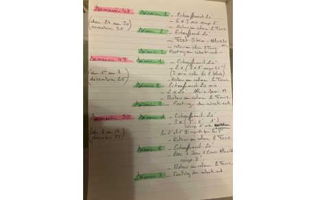 Plan d'entrainement S48 à 50